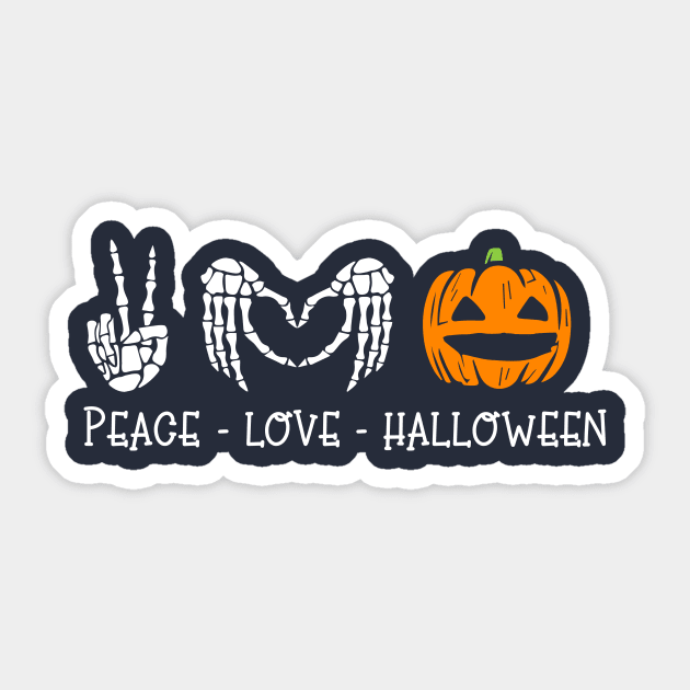 Peace Love Halloween Pumpkin Sticker by TheDesignDepot